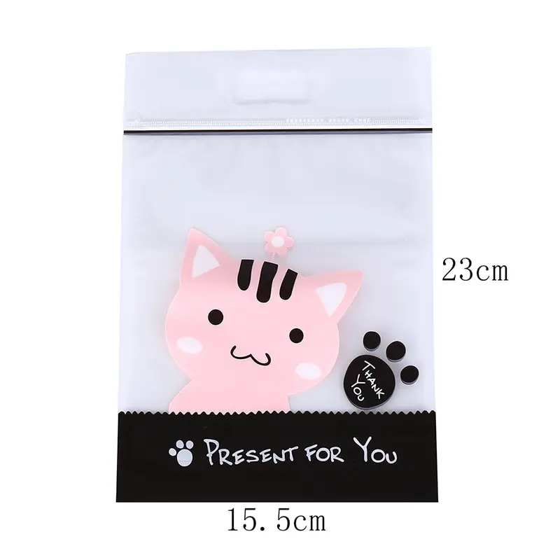50Pcs Stand Up Cute Cat Dog Frosted Cookie Zip Lock Bag Plastic Packaging For Food Tea Candy Baking Wholesale | Дом и сад