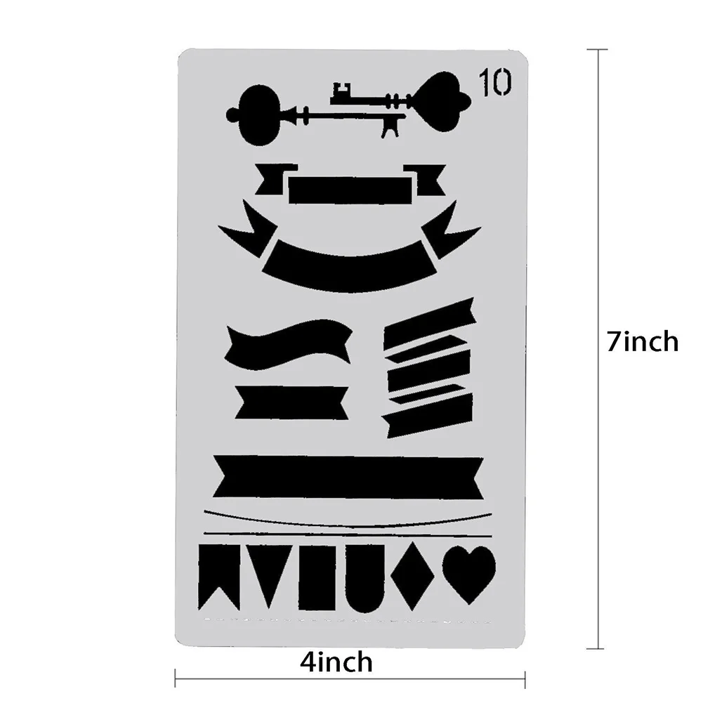 20pcs Stationery DIY Plastic Art Drawing Template Journal Stencils Hollowed Notebook Planner Craft Notepad Scrapbook For Diary | Дом и сад
