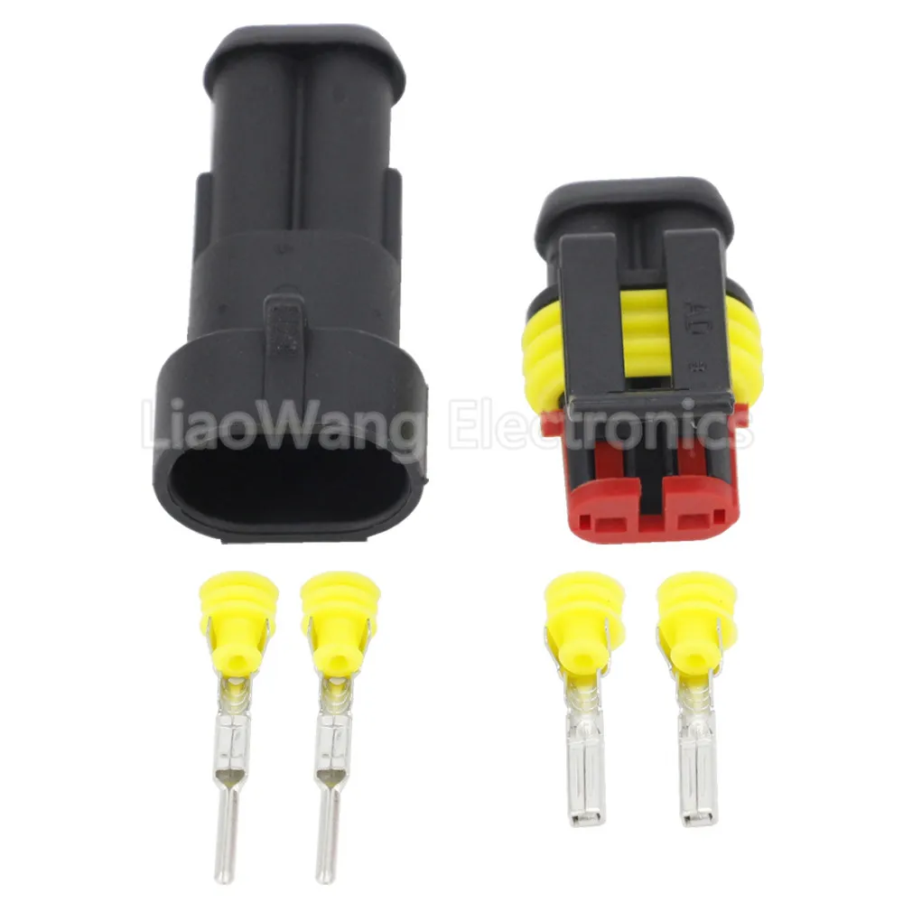 10 комплектов 2 Pin AMP 1,5 разъем DJ7021-1.5 Водонепроницаемый Электрический провод Разъем Автомобильная ксеноновая лампа разъем