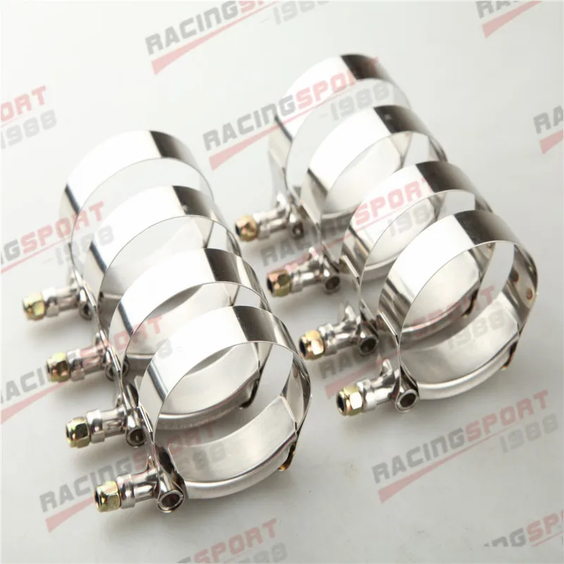 

8 x 2" Inch Turbo Pipe Hose Coupler T-bolt Clamps Stainless Steel 54-62mm