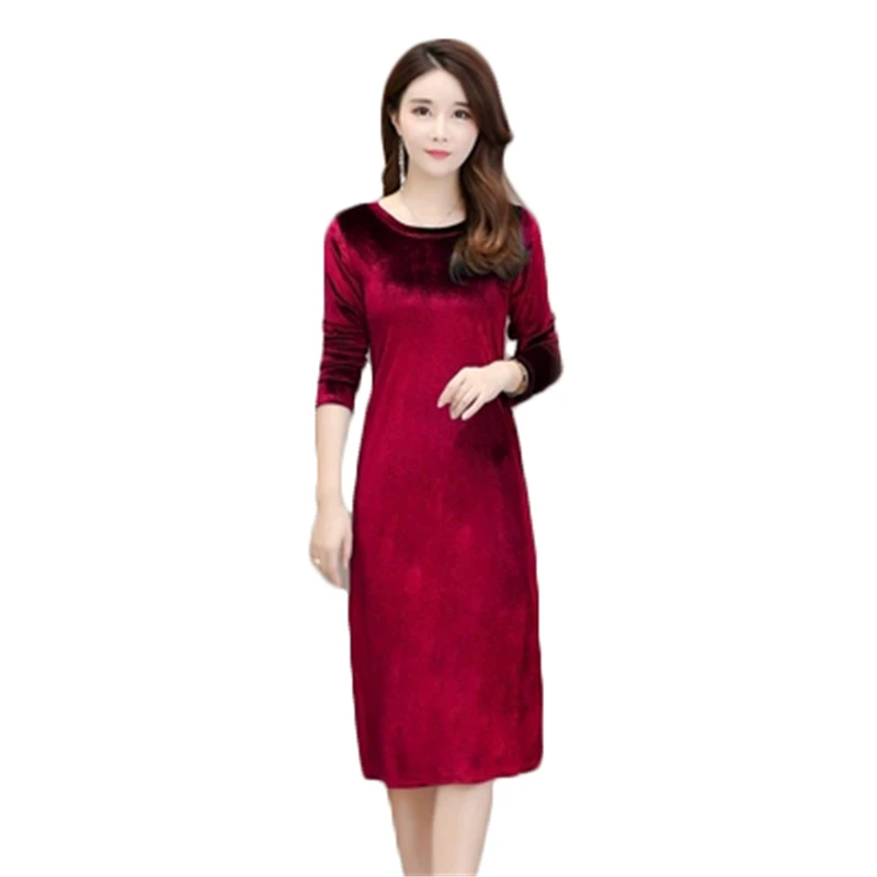 

2022 Spring Autumn New Gold Velvet Dress Women's Dresses Long Sleeve High Waist Slim Party Dress Sexy Hip Dress FC25