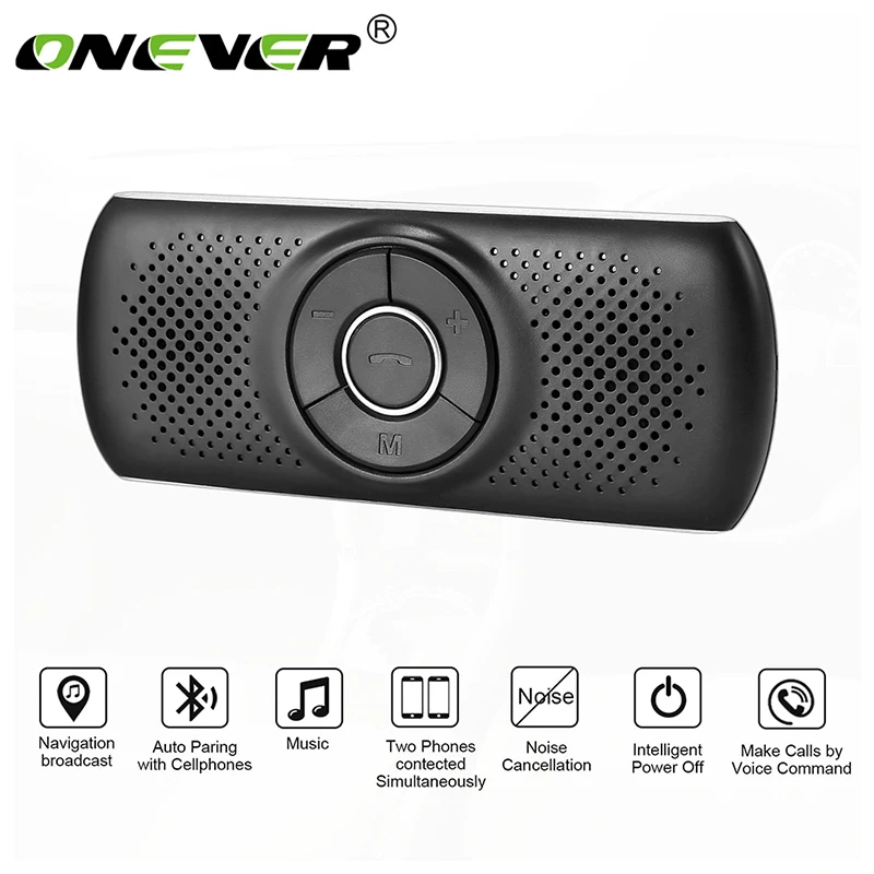 Onever, 3 Вт, громкая связь, динамик, MP3, музыка, Bluetooth плеер, беспроводной автомобильный комплект, Bluetooth 4,2, EDR, поддержка TF, подключение, 2 телефона, подходит Siri