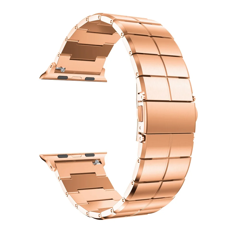 rose gold Ремешок для Apple Watchband 38/40 мм/42 44 мм Нержавеющая сталь металл 1 Браслет Smartwatch Band для Apple Watch Serise 1, 2, 3, 4, 5 лет - Цвет ремешка: rose gold
