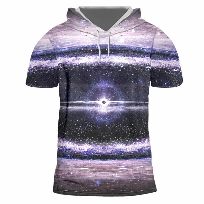 Мужская футболка с капюшоном UJWI Повседневная Свободная в стиле хип-хоп 3D принтом