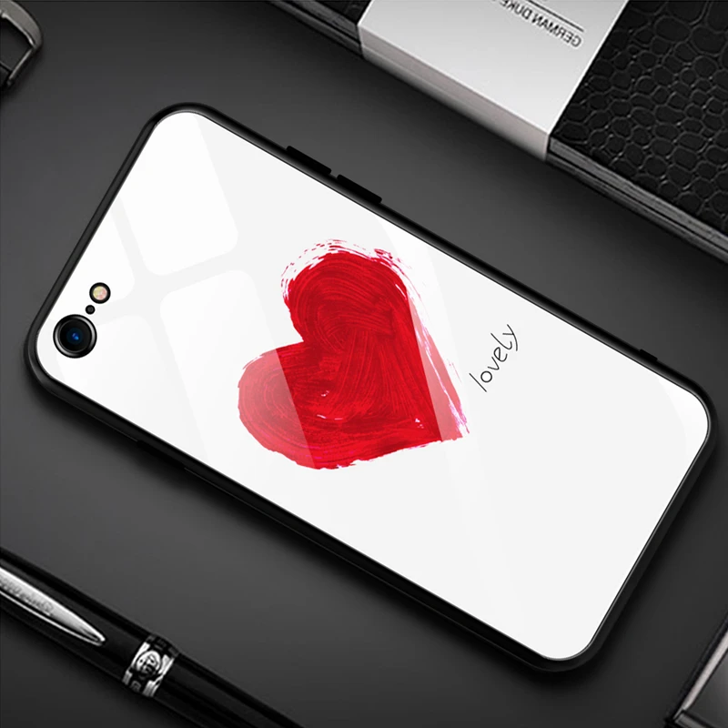 Чехол для iPhone XS MAX XR 6 6S 7 8 Plus прозрачные чехлы для телефона из закаленного стекла с узором чехол для iPhone XS Max 10 11 Pro Max Тонкий чехол - Цвет: 01