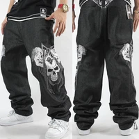 pp sale new stripe jeans 2020 loose hip hop jeans men printed hiphop hip hop embroidered skull influx of casual skateboard