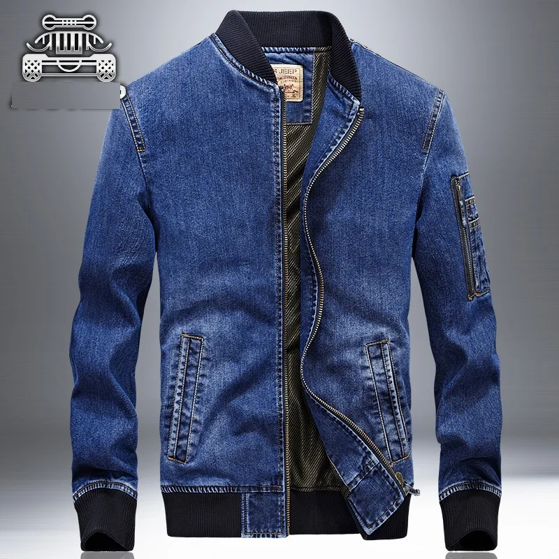 XingDeng fashion denim jacket men jeans jacket over coat masculino embroidered stand-neck clothes