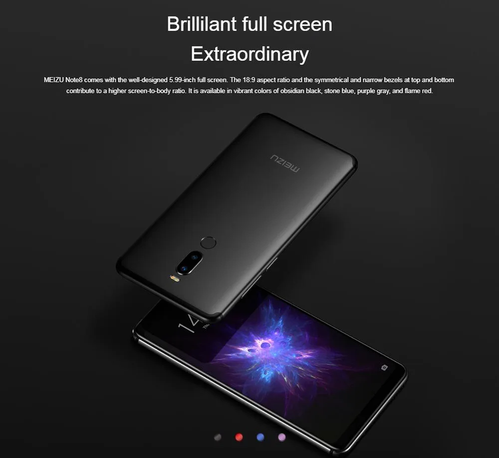 Мобильный телефон MEIZU Note 8, 4G LTE, две sim-карты, 6,0 дюймов, 1080x2160 p, Восьмиядерный процессор Snapdragon 632, 4 Гб ОЗУ, 64 Гб ПЗУ, Распознавание отпечатков пальцев