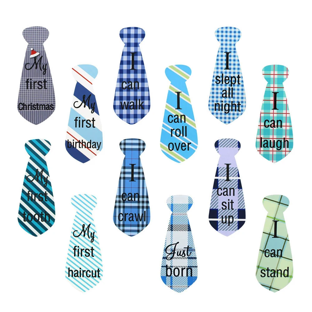 12 шт Детские ежемесячные наклейки на галстуки бабочки живот галстук