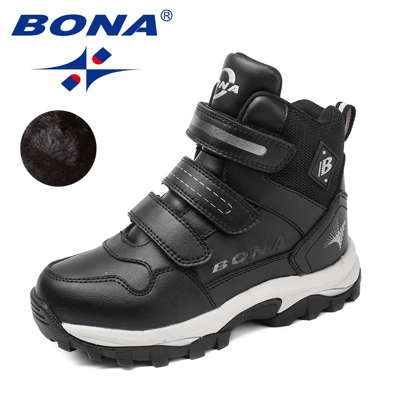 

BONA New Classics Style Children Boots Round Toe Boys Winter Shoes Hook & Loop Girls Snow Boots Comfortable Fast Free Shipping