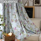 Птицы и Цветочные Готовые Пользовательские Шторы для Гостиной Спальни Затемнение Занавес Тени Жалюзи Окон Бежевый и Синий
