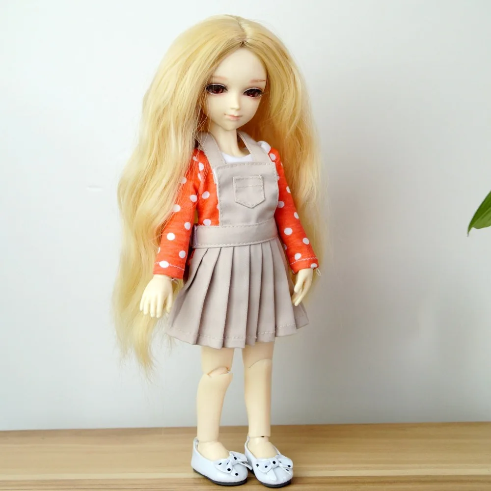 BJD длинный кудрявый парик золотой для 1/6 11 &quot1/4 17&quot 1/3 24 &quotвысокий YOSD MSD SD DK DZ AOD DD