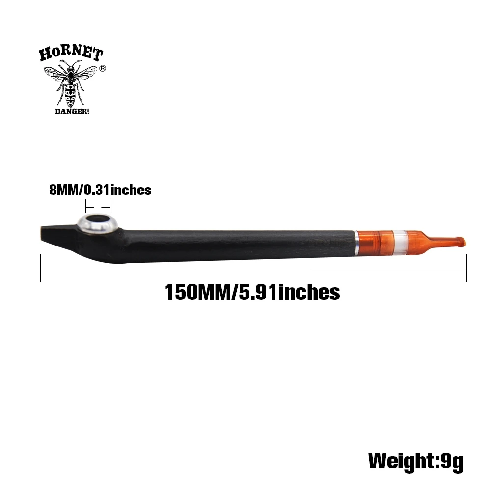 HORNET эбенового дерева курительная трубка с пластиковыми кончиками рта травы