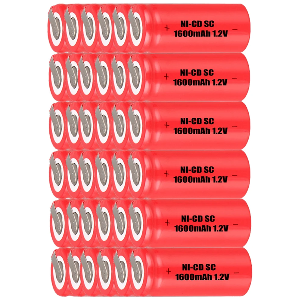 Lowest price 36 piece SC battery 1.2v batteries rechargeable 1600mAh nicd for power tools akkumulator | Электроника