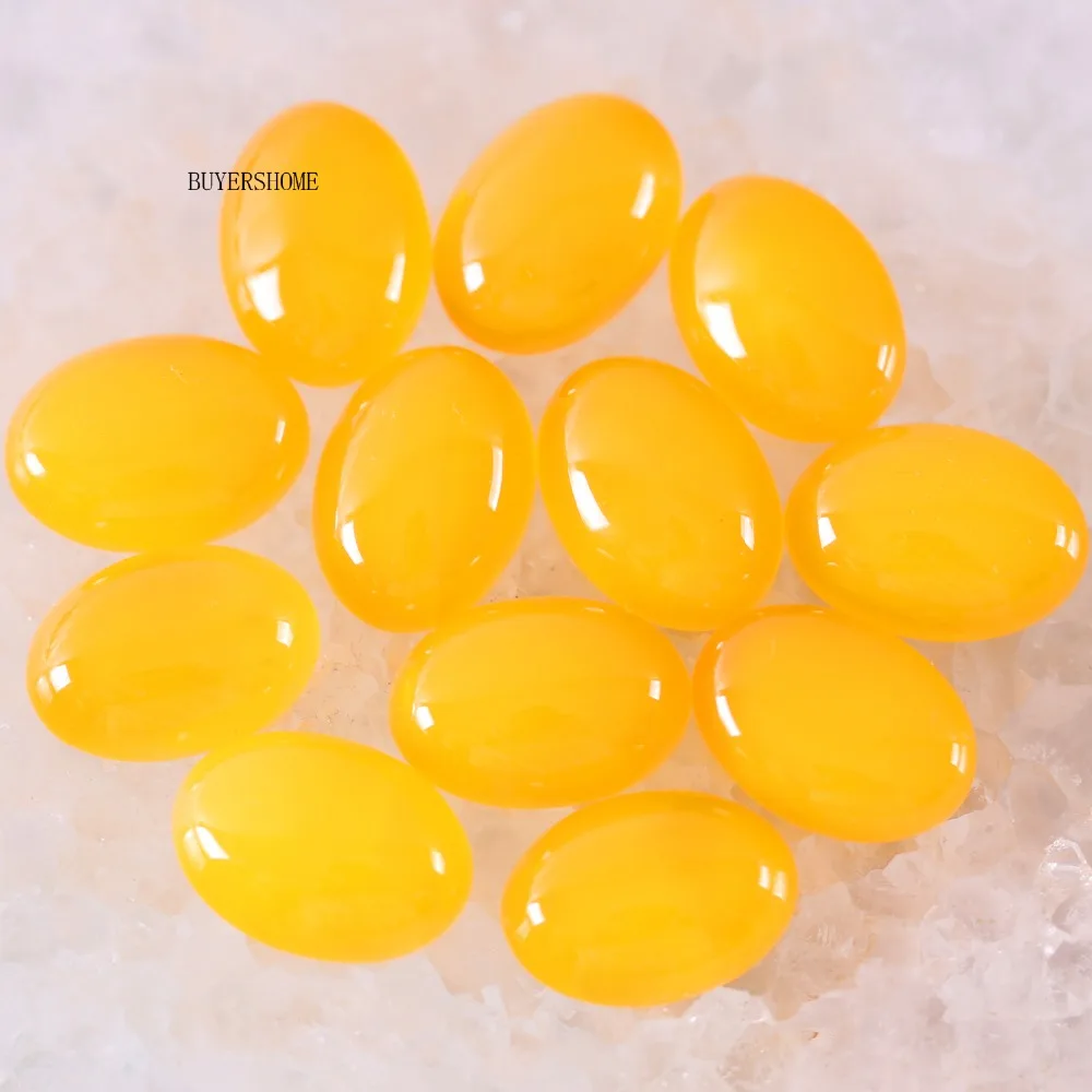 BUYERSHOME 5 шт. 15x20MM натуральный камень желтый Jad без просверленного отверстия