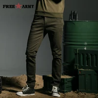 winter autumn casual cotton pants man trousers pants military style army green straight elastic waist pants for male mk 7167a