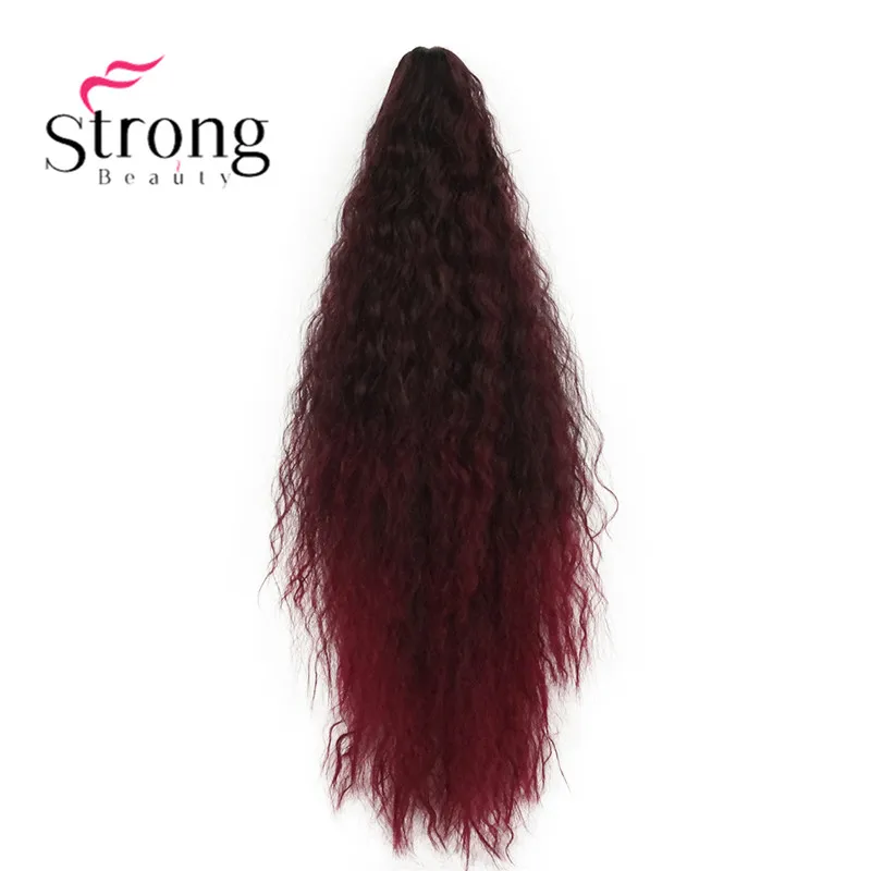 StrongBeauty 24 ''6 цветов синтетический конский хвост Кудрявые Волнистые коготь наращивание волос клип на шнурке шиньон