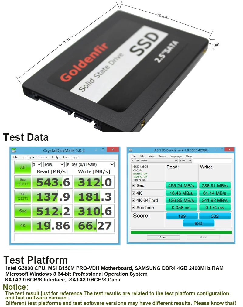 Goldenfir 2,5 SATA2 SATA3 SSD 60GB 16GB 240GB SSD 120GB 240g Внутренний твердотельный 360g 480 500g 960g 1t жесткий диск для компьютера