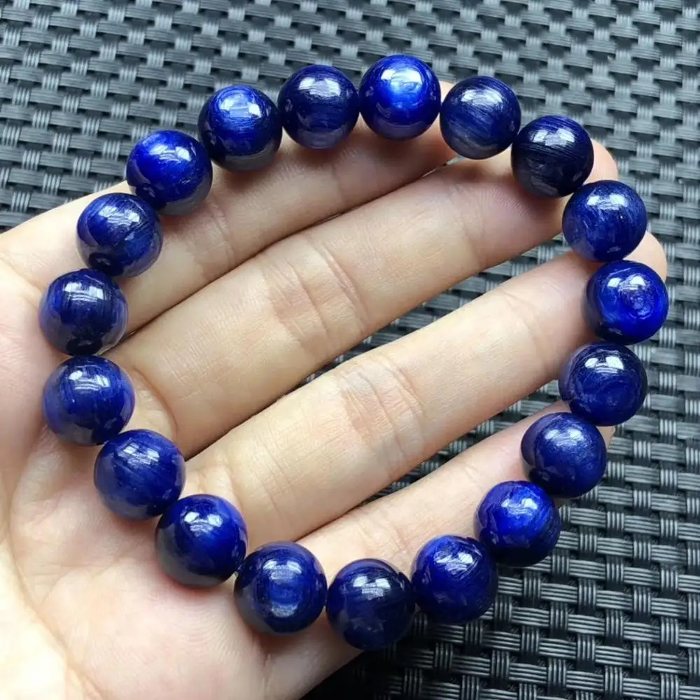 Подлинный синий кианит драгоценный камень круглый шарик растягивающийся