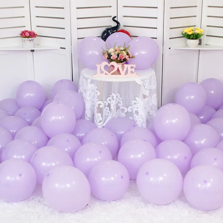 Macaron light purple 5 шт. матовый розовый латексный воздушные шары 10 дюймов 2,2 г баллоны с гелием надувные свадебные украшения Воздушные шары товары для дня рождения - Цвет: Macaron light purple
