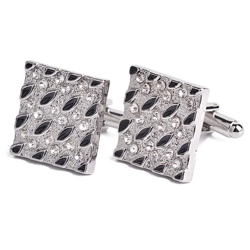 Роскошные Блестящие большие квадратные запонки с кристаллами подходящая ко