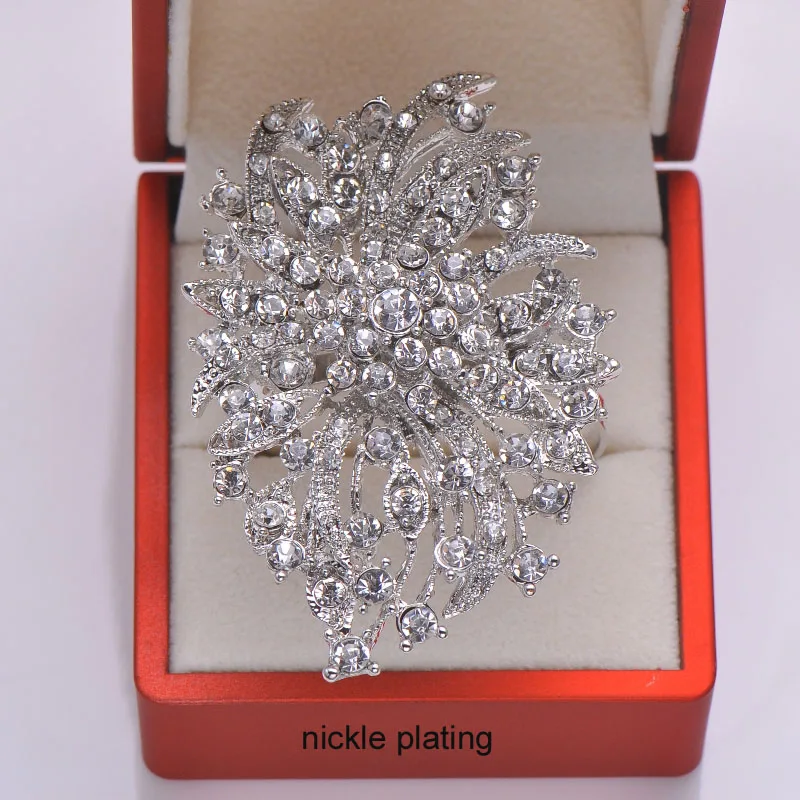 L0340-ring) 50 шт./лот Стразы Кольца для салфеток для украшения свадебного стола, покрытие из никеля или розового золота
