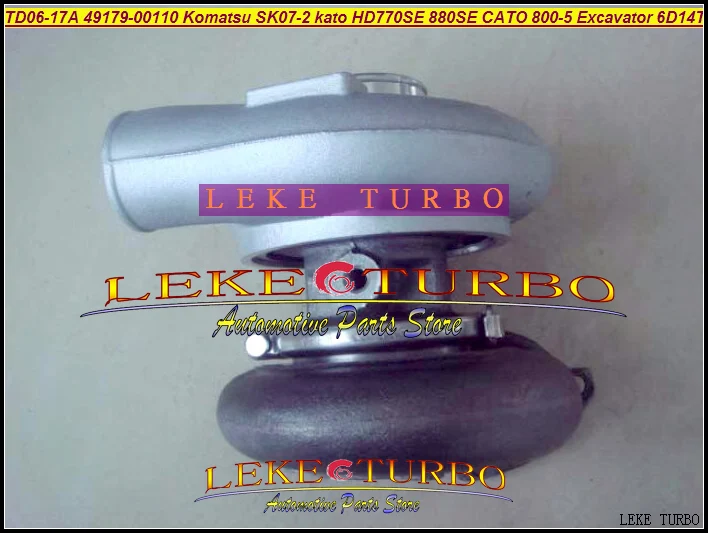 С масляным охлаждением Turbo TD06-17A 49179-00110 49179 00110 ME037701 для Komatsu SK07-2 Kato HD770SE 880SE CATO 800-5 6D14T