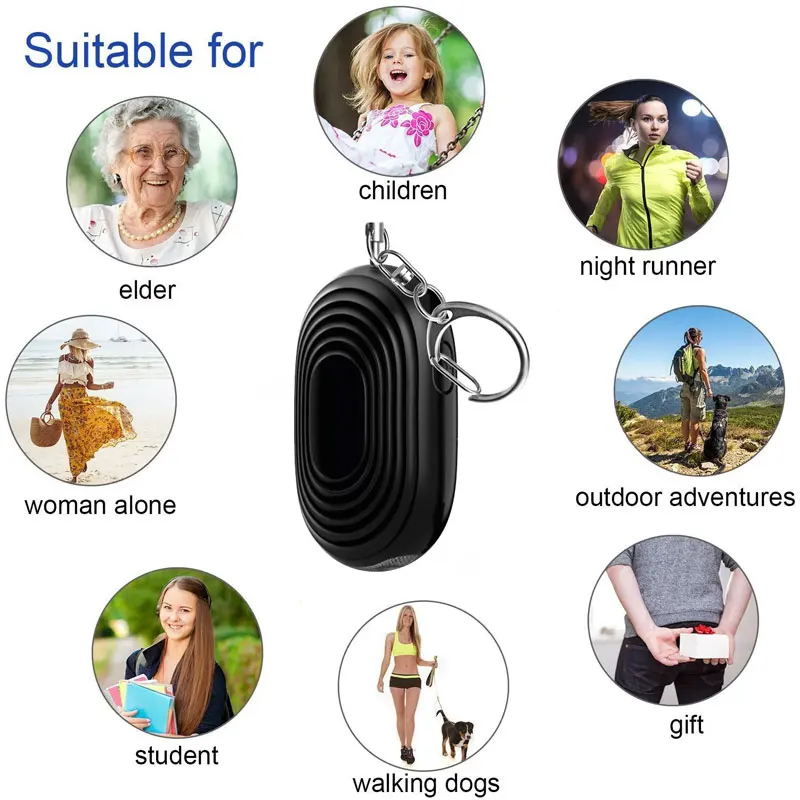 Светодиодный фонарик брелок для ключей кнопка тревоги система сигнализации с