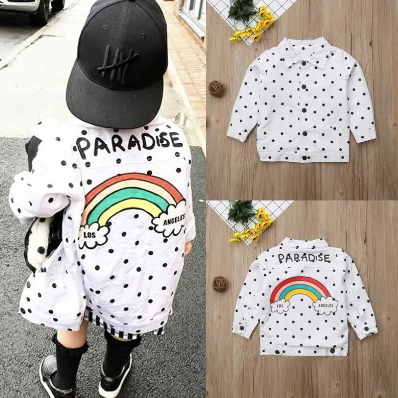 

US Toddler Kids Baby Girl Boy Polka Dot Tops Outerwear Coat Jacket Clothes Canis