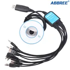 Abbree 8 в 1 компьютер USB Программируемый кабель CD для Kenwood Baofeng Motorola Yaesu Icom HYT рация Автомобильная Мобильная двухсторонняя рация
