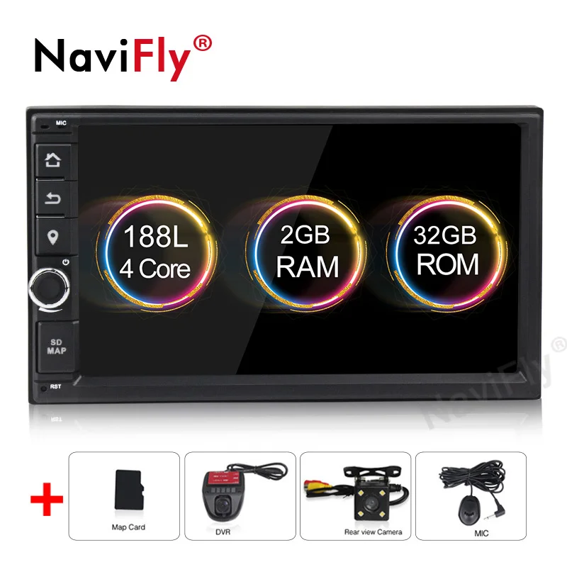 car dvd DVR camera Navifly 2din 2+ 32G Android 9,1 Универсальный Автомобильный мультимедийный плеер радио для VW toyota nissan qashqai x trail-note KIA gps Navi - Цвет: car dvd DVR camera