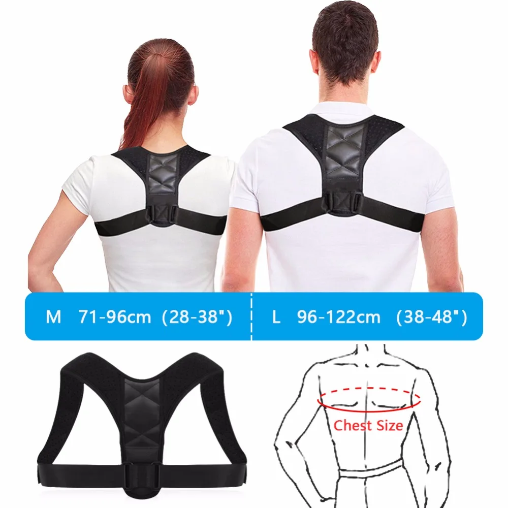 Fitness Back Shoulder Posture Correction Adjustable Adult Sports Safety Support Corset Spine Belt Corrector | Спорт и развлечения