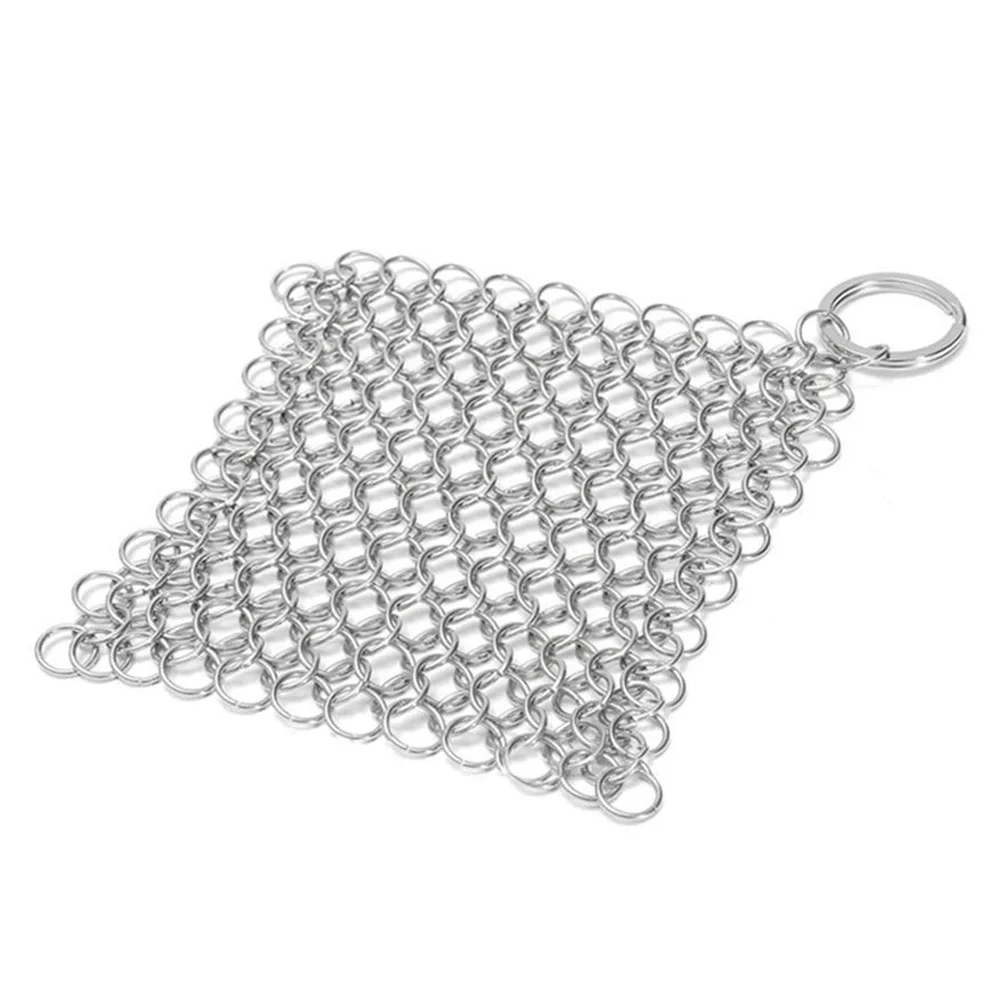 Нержавеющая сталь кухонная посуда Chainmail кольцо очиститель Пан кисточки чугун