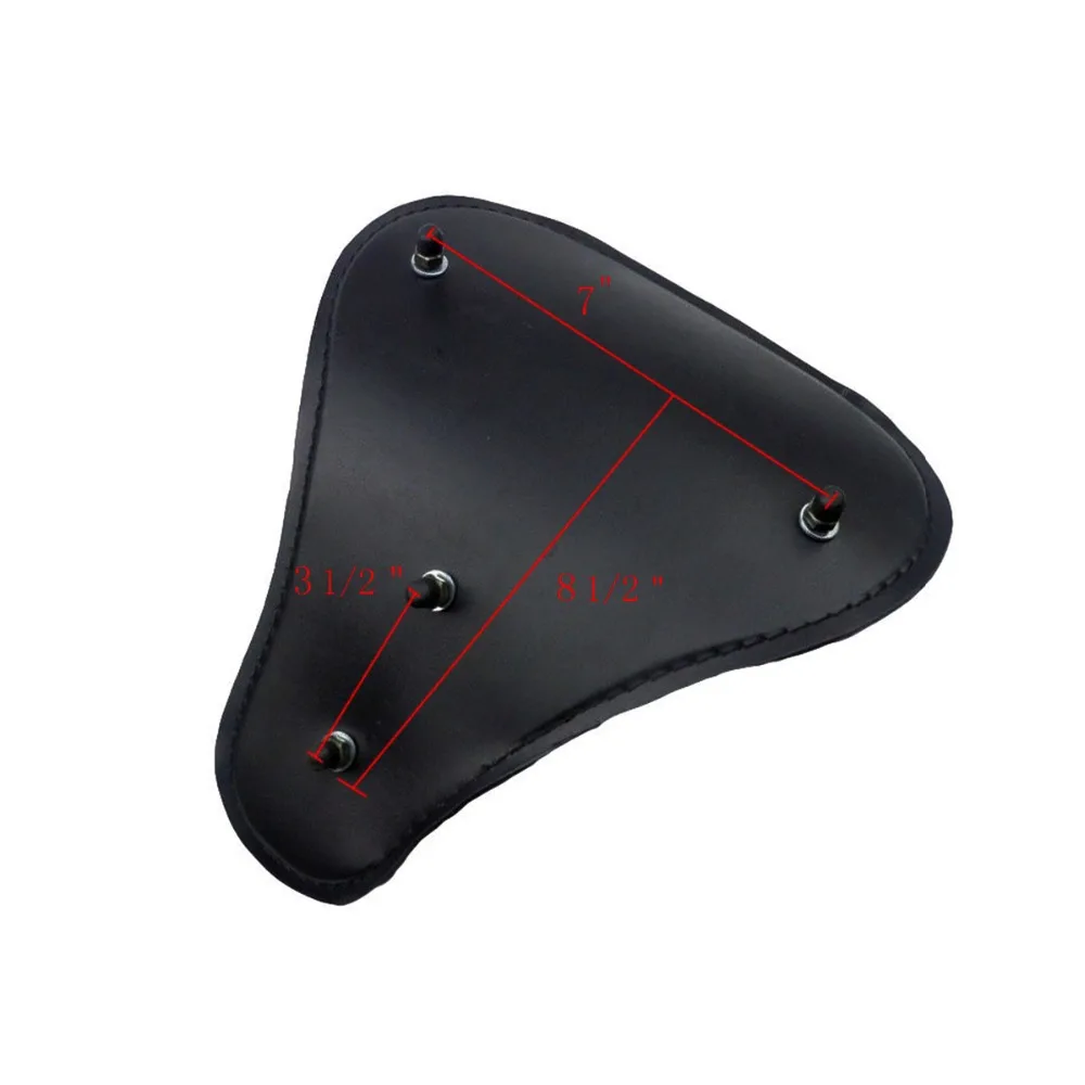 Мотоциклетное черное кожаное сиденье для соло + 3 дюймовый пружинный поворотный