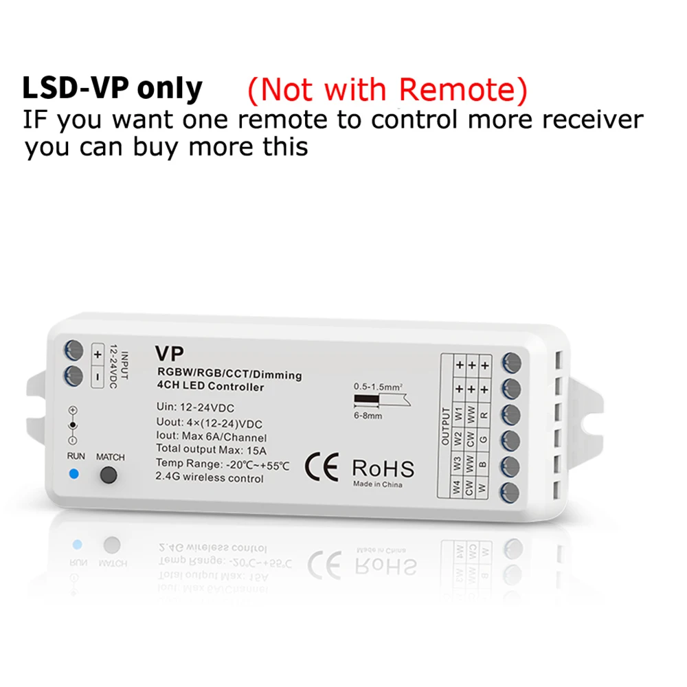 Светодиодный диммер 12V 24V 15A PWM Беспроводной РЧ светодиодный диммер переключатель вкл/выкл с 2,4G 4 канала Диммер пульт дистанционного управления для одного Цвет светодиодный полоски