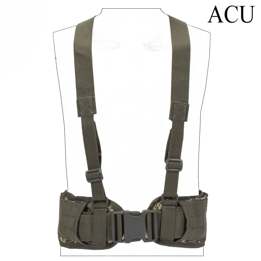 ACU Тактический Жилет Molle ремень мужской армейский специальный 1000D нейлон военный удобный боевой пояс EAS h-образный Регулируемый мягкий - Цвет: ACU