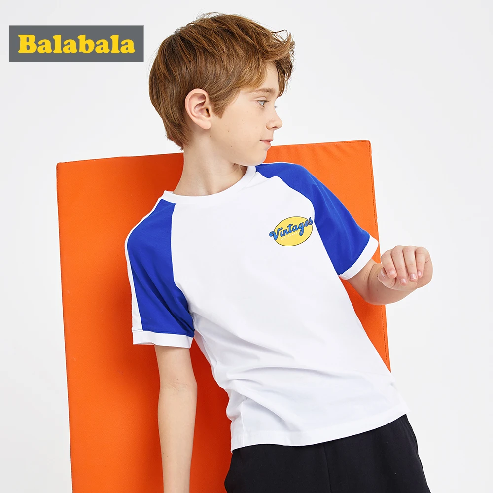BalabalaChildren футболка с короткими рукавами для мальчиков хлопковая больших детей