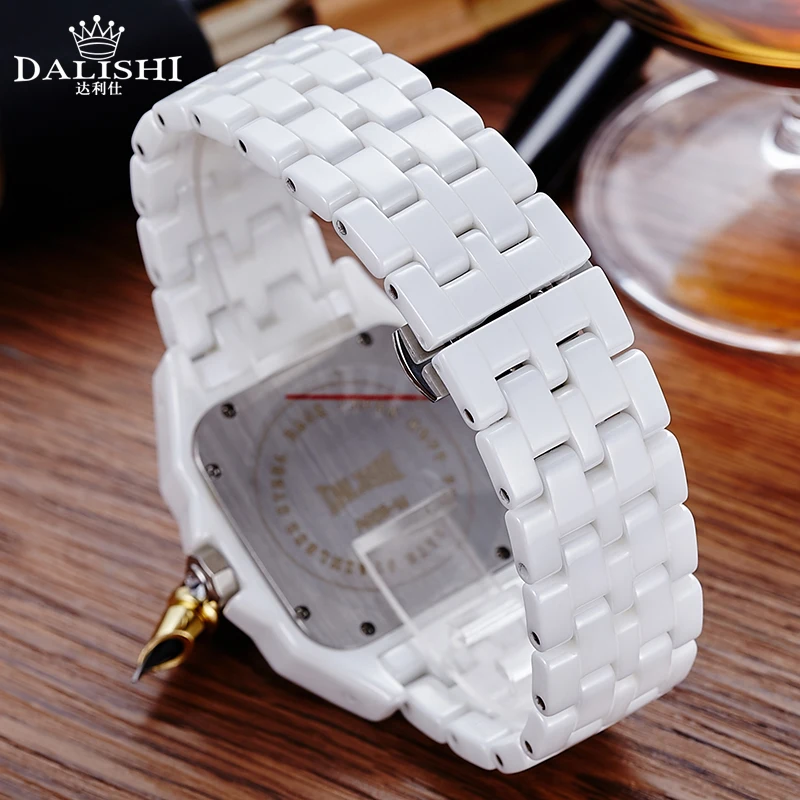 DALISHI Элитный бренд для мужчин керамика часы кварцевые любовь Мужской платье