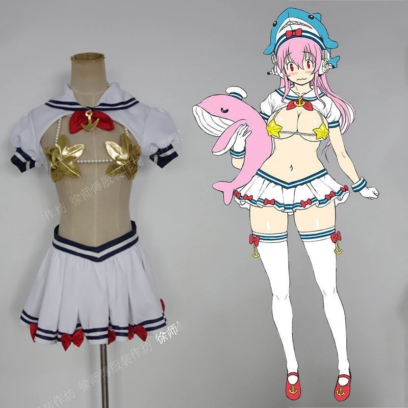 [По индивидуальному заказу] Аниме! Супер Sonico Pisces Ver Костюм Форма моряка Косплей