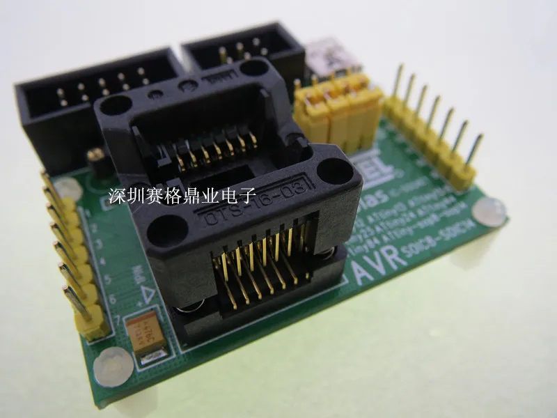 Оригинальное тестовое сиденье ATMEL IC ATtiny24 ATtiny44 программирование сжигания ATtiny84
