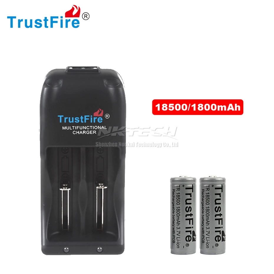 TR-006 TrustFire интеллигентая(ый) быстро Батарея Зарядное устройство двойной слот для 18650 26650 32650 25500 14500 10440 18350 18500 литий-ионные аккумуляторы - Цвет: With 2-18500 1800mAh