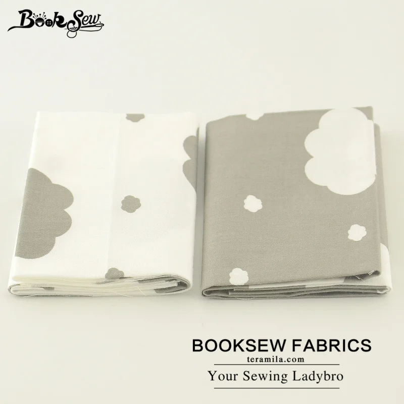 Новая серая хлопчатобумажная саржевая ткань Booksew 2 шт./лот 50x100 см для квилтинга