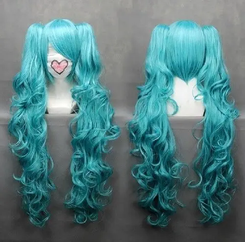 Плутон волос королева Новый COS&gt&gt&gt&gt 90 см Длинные VOCALOID-hatsune мику Синий Аниме