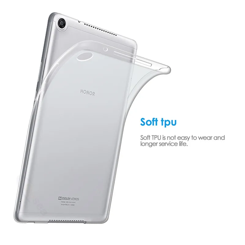 Qosea для huawei Honor Tab 5 8 0 дюймов защитный чехол из прозрачного силикона мягкий ТПУ