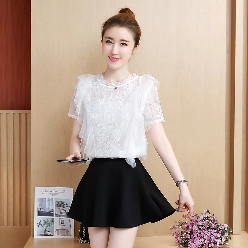 Женская одежда блузки летние хипстерские в Корейском стиле милое маленькое