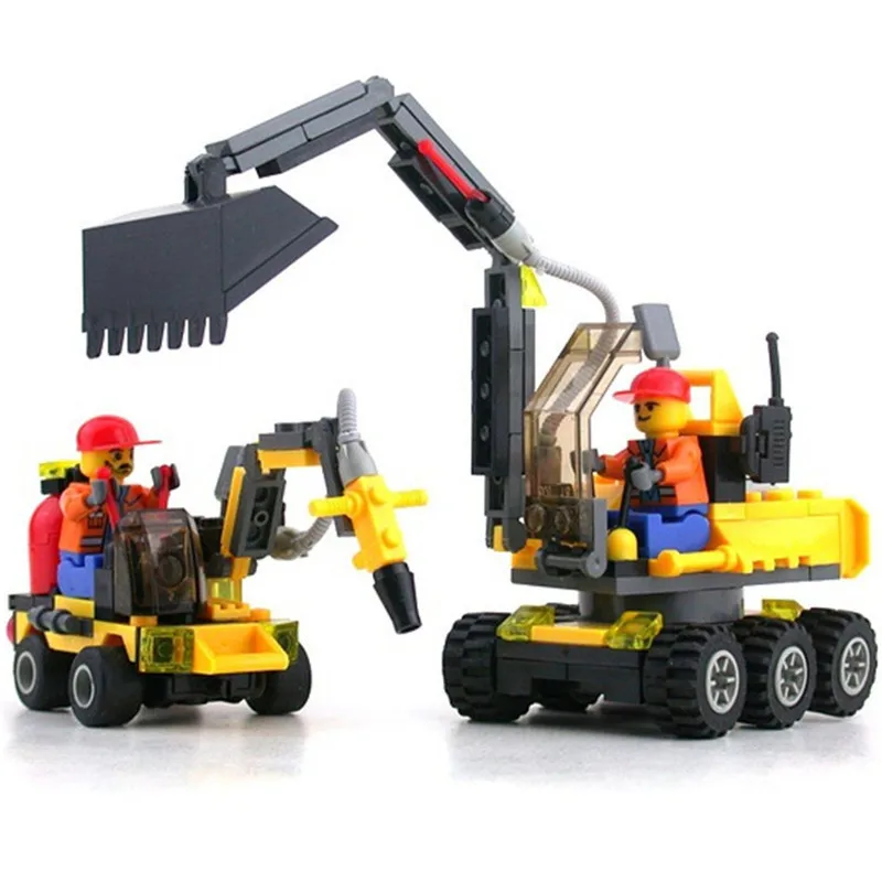 Лучшие продажи город пожарная машина экскаватор транспорт самосвал LEGO модель