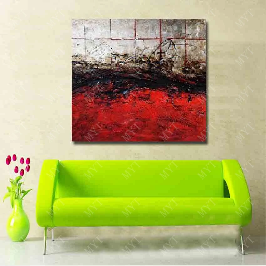 Новый дизайн абстрактная красная Картина на холсте гостиная Настенный декор