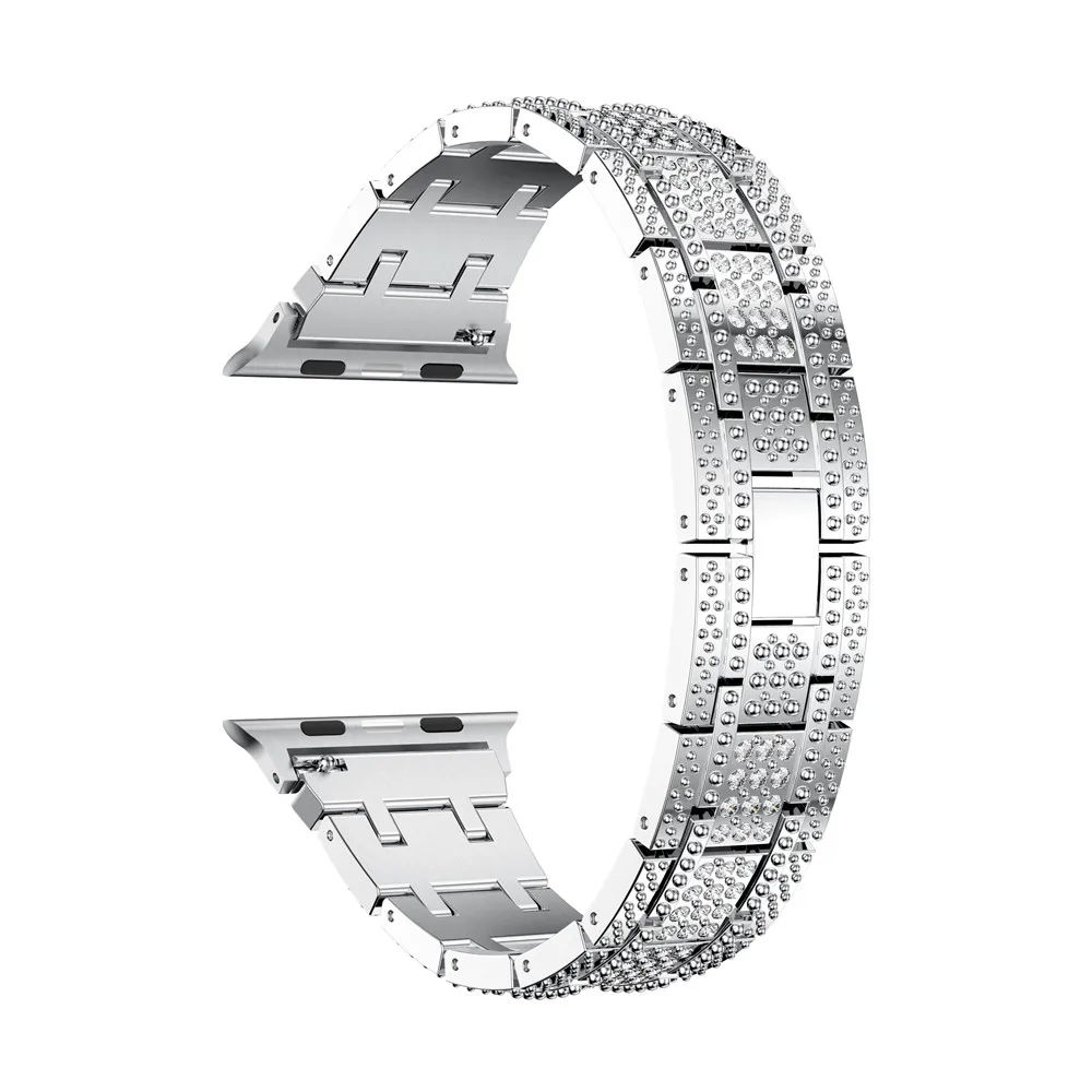 Luxury Steel women Diamond bracelet wrist strap for apple watch band 42mm/38mm/44mm/40mm for iwatch series 4/3/2/1 watchband