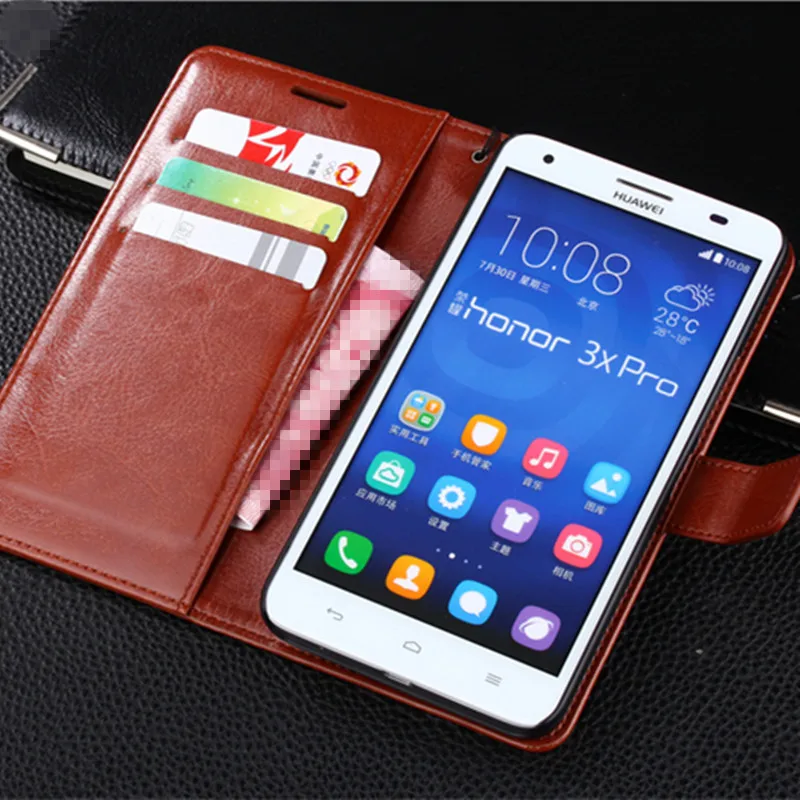 GNMN для Huawei Honor 3X роскошный чехол из искусственной кожи бумажник сумки телефона