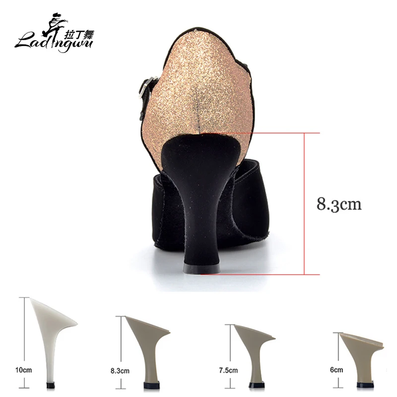 Ladingwu/черная фланелевая обувь золотистого цвета zapatos de baile latino mujer Обувь для